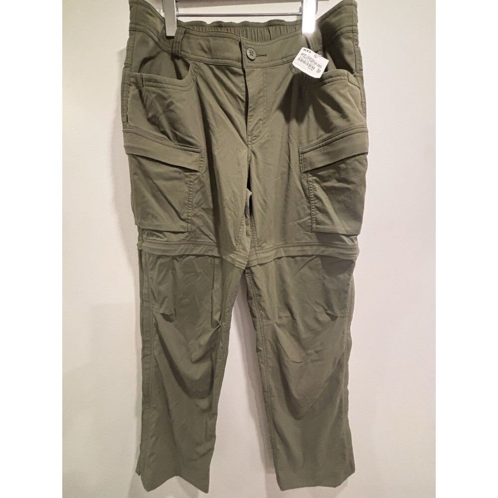 REI CoOp Sahara Convertible Pants Womens 12P Green Cargo Utility Outdoor Hiking